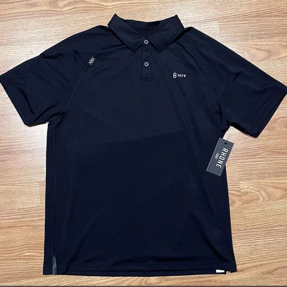RHONE Black Performance Polo Shirt